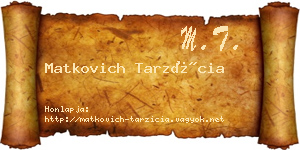 Matkovich Tarzícia névjegykártya